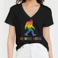 Gay Pride Support - Sasquatch No More Hiding - Lgbtq Ally Women V-Neck T-Shirt