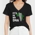 Its In My Dna Proud Nigeria Africa Usa Fingerprint Women V-Neck T-Shirt