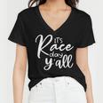 Its Race Day Yall Car Racing Funny Race Day Women V-Neck T-Shirt