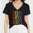 Kindness Equality Love Lgbtq Rainbow Flag Gay Pride Month Women V-Neck T-Shirt