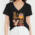 Love Unicorn Turkey Thanksgiving Happy 15 Shirt Women V-Neck T-Shirt