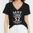 May 1969 52 Years Of Being Awesome 52Nd Birthday 52 Years Old Women V-Neck T-Shirt