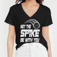 May The Spike Be With You Funny Volleyball Women V-Neck T-Shirt