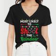 Most Likely To Shoot The Reindeer 556 Shirt Women V-Neck T-Shirt