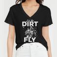 Motorcycle Let The Dirt Fly Dirtbike 494 Shirt Women V-Neck T-Shirt