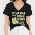 My Son Wears Combat Boots Proud 691 Shirt Women V-Neck T-Shirt