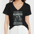 Never Underestimate The Power Of An Gladys Even The Devil V5 Women V-Neck T-Shirt