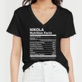 Nikola Nutrition Facts Name Family Funny Women V-Neck T-Shirt