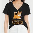 Nothing Runs Like A Corgi Funny Animal Pet Dog Lover Women V-Neck T-Shirt