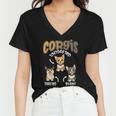 Pembroke Welsh Corgi Untoasted Toasted Burnt Dog Lovers V4 Women V-Neck T-Shirt