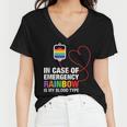 Pride Month Rainbow Is My Blood Type Lgbt Flag Women V-Neck T-Shirt