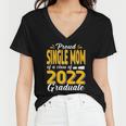 Proud Single Mom Of A Class Of 2022 Graduate Student Senior Women V-Neck T-Shirt
