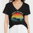 Rewild The Earth Animal Forest Earth Day Women V-Neck T-Shirt