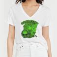 Absinthe Skull Green Fairy Retro Design Women V-Neck T-Shirt