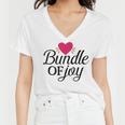 Baby Shower Text Design Bundle Of Joy Heart Women V-Neck T-Shirt