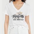 Baby Shower Text Design The Princess Has Arrived Women V-Neck T-Shirt