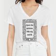 Black White Gothic Medieval Women V-Neck T-Shirt