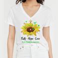 Brain Disabilities Awareness Faith Hope Love Women V-Neck T-Shirt