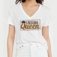 Caffeine Queen Graphic Shirt Design Women V-Neck T-Shirt