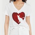 Cat Heart Shirt Cat Lovers Valentine Day Gifts For Couple Women V-Neck T-Shirt