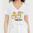 Corgi Set Sticker Design Funny Corgi Set Stickers Women V-Neck T-Shirt