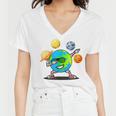 Dabbing Earth Day Women V-Neck T-Shirt