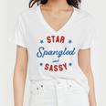 Fourth Of July Star Spangled Sassy Cute 741 Shirt Women V-Neck T-Shirt