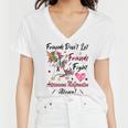 Friends Dont Let Friends Fight Arteriovenous Malformation Alone Unicorn Burgundy Ribbon Arteriovenous Malformation Support Arteriovenous Malformation Awareness Women V-Neck T-Shirt