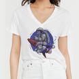 Funny Astronaut Monkey V4 Women V-Neck T-Shirt