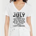 I Am An July Woman I Was Born With My Heart On My Sleevepng V2 Women V-Neck T-Shirt