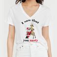 I Saw That You Nasty Red Santa Women V-Neck T-Shirt