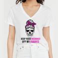 Keep Your Rosaries Off My Ovaries Feminist Skull Women V-Neck T-Shirt