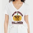 Miniature Schnauzer Halloween On All Hallows Night Women V-Neck T-Shirt