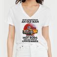 September Old Man Loves Hot Rods Never Underestimate An Old Man Who Loves Hot Rods And Was Born In Women V-Neck T-Shirt