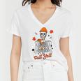 Skeleton It’S Fall Y’All Thanksgiving Funny Autumn Halloween Women V-Neck T-Shirt