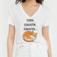 Sleepy Cat Women V-Neck T-Shirt