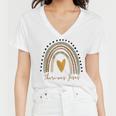 There Was Jesus Unisex Christian Religious Rainbow Vintage Women V-Neck T-Shirt