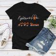 Fighter Adhd Warrior Heartbeat Orange Ribbon Attention Deficit Hyperactivity Disorder Adhd Awareness Women V-Neck T-Shirt