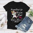 Friends Dont Let Friends Fight Brain Cancer Alone Unicorn Grey Ribbon Brain Cancer Brain Cancer Awareness V2 Women V-Neck T-Shirt