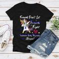 Friends Dont Let Friends Fight Ibm Alone Unicorn Blue Ribbon Inclusion Body Myositis Inclusion Body Myositis Awareness Women V-Neck T-Shirt