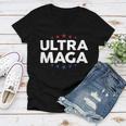 Funny Anti Joe Biden Ultra Maga Support Trump Patriotic Women V-Neck T-Shirt