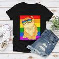 Funny Cat Lgbt Gay Rainbow Pride Flag Boys Men Girls Women Women V-Neck T-Shirt Funny Cat Lgbt Gay Rainbow Pride Flag Boys Men Girls Women Women V-Neck T-Shirt
