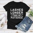 Funny Lashes Longer Than My Patience Women V-Neck T-Shirt