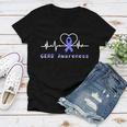 Gerd Awareness Heartbeat Periwinkle Blue Ribbon Gastroesophageal Reflux Disease Gerd Awareness Women V-Neck T-Shirt