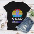 Gerd Awareness Vintage Periwinkle Blue Ribbon Gastroesophageal Reflux Disease Gerd Awareness Women V-Neck T-Shirt