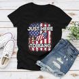 Just Here To Bang 4Th Of July American Flag Fourth Of July Women V-Neck T-Shirt