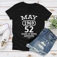 May 1969 52 Years Of Being Awesome 52Nd Birthday 52 Years Old Women V-Neck T-Shirt