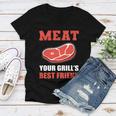 Meat Your Grill’S Best Friend Butcher Chef Cook Bbq Women V-Neck T-Shirt