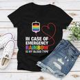 Pride Month Rainbow Is My Blood Type Lgbt Flag Women V-Neck T-Shirt