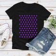 Purple And White Polka Dots Women V-Neck T-Shirt